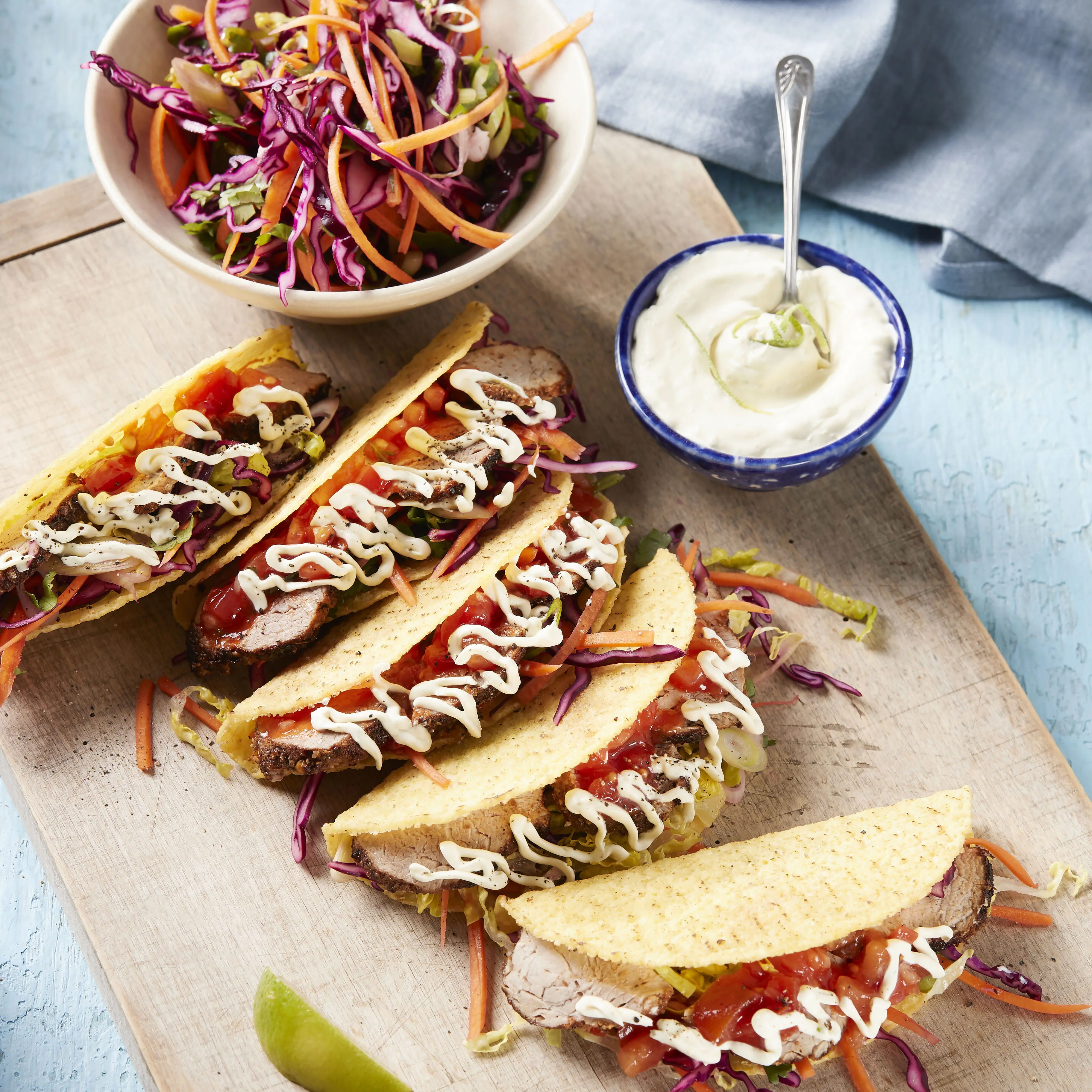 recipe image Spicy Pork Fillet Soft Shell Tacos