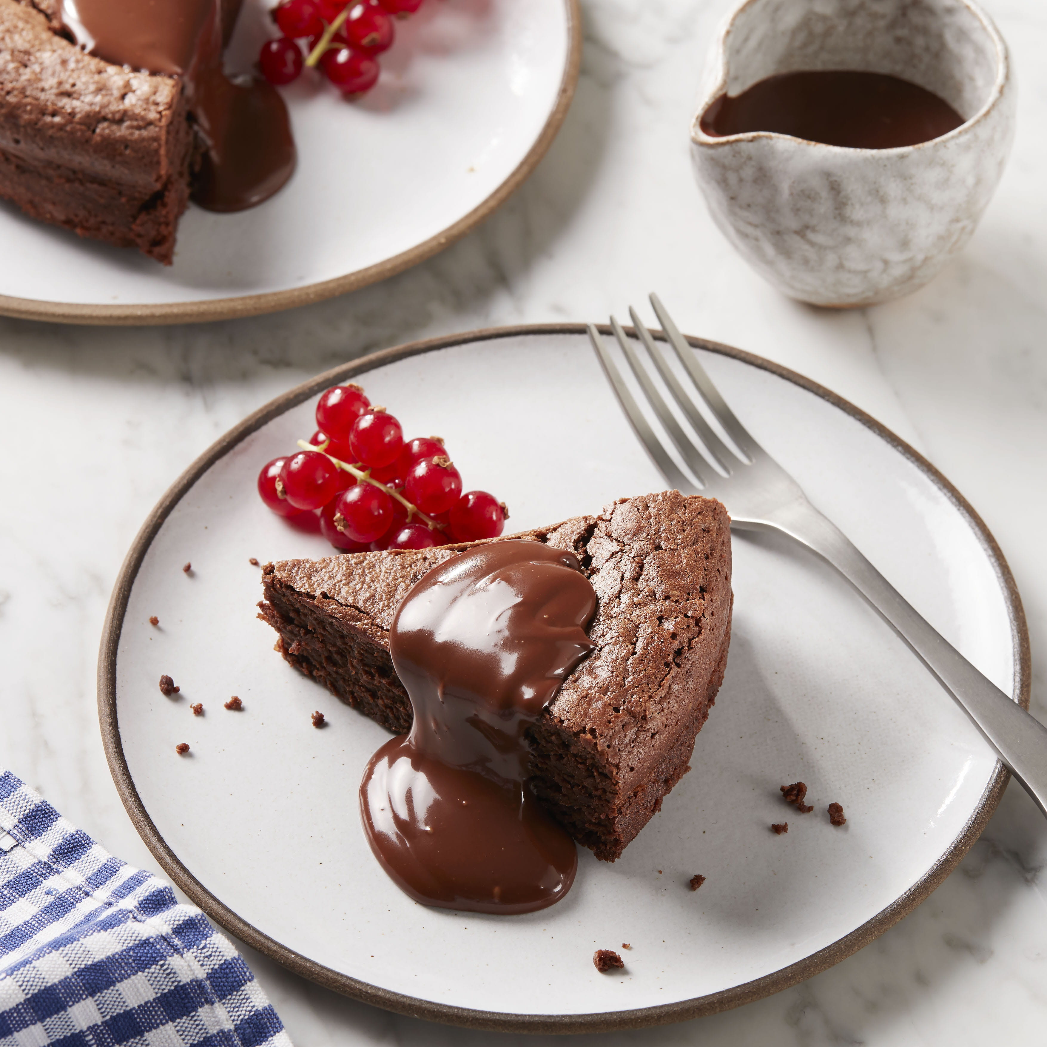 Chocolate Cake With Creamy Chocolate Sauce Elmlea